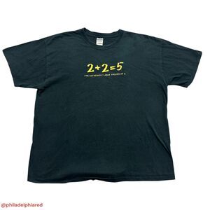 Vintage Y2K 2000’s 2 + 2 =5 math problem t-shirt mens XL